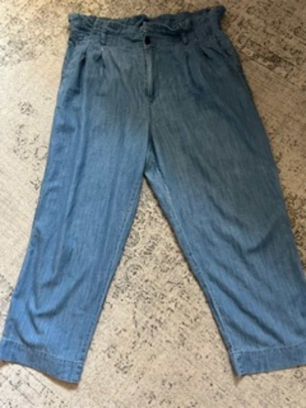 🧡3/$15  Madewell Lightweight Light-Wash Chambray Denim Wide-Leg Pants 14